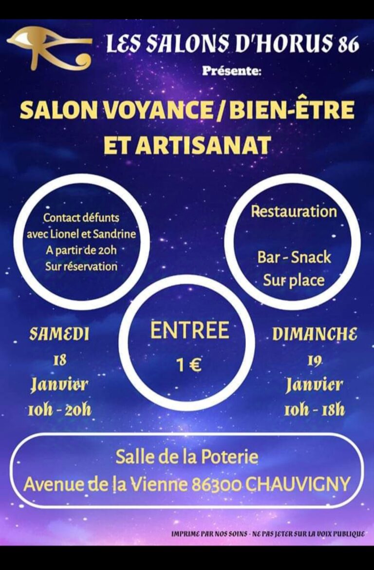 Lire la suite à propos de l’article LE SALON DE VOYANCE/BIEN-ÊTRE ET ARTISANT C’EST CE WEEK-END