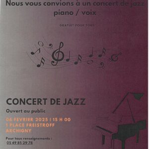 CONCERT DE JAZZ à ARCHIGNY CE JEUDI